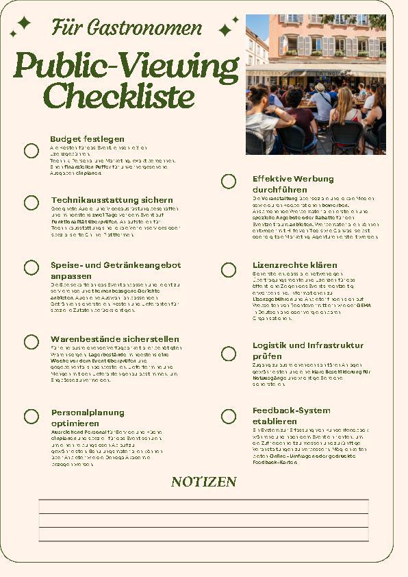 Public Viewing-Checkliste für Gastronomen